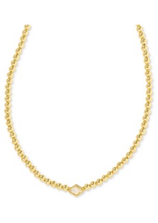 "Kendra Scott Abbie Gold-Tone Beaded Necklace, 13-1/2"" + 4"" extender - Gold Natur"