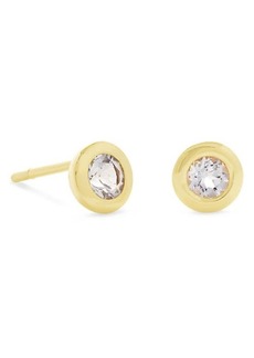 Kendra Scott Aliya White Topaz 18K Gold Vermeil Stud Earrings in Gold Vermiel/White Topaz at Nordstrom