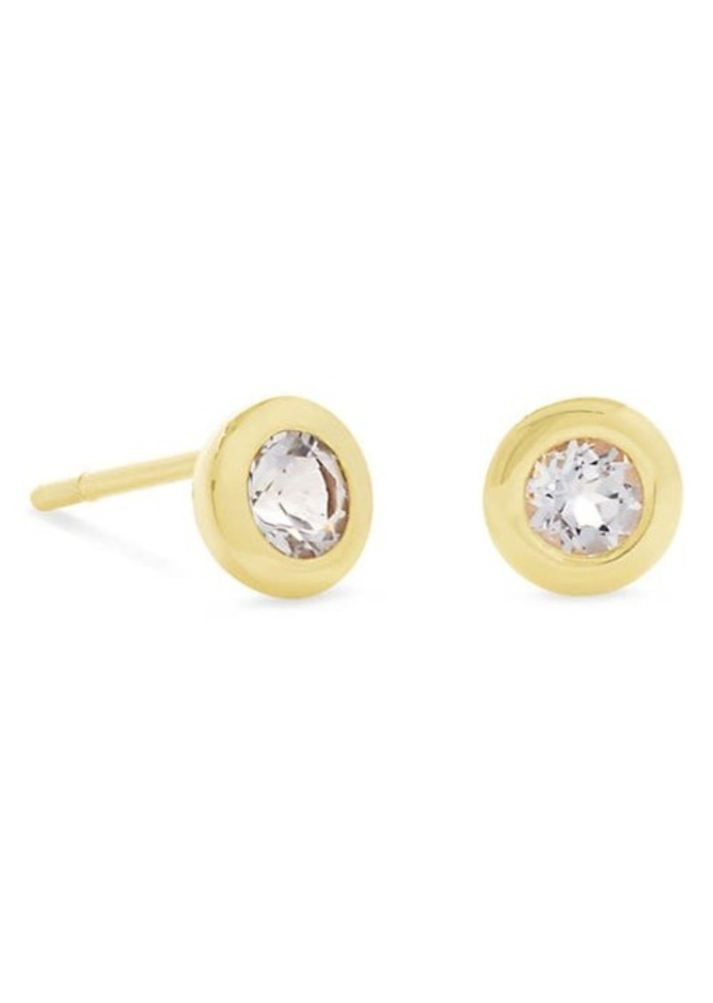 Kendra Scott Aliya White Topaz 18K Gold Vermeil Stud Earrings