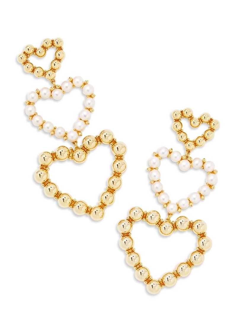 Kendra Scott Ashton Pearl Heart Statement Earrings