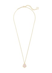 Kendra Scott 'Cory' Semiprecious Stone Pendant Necklace in Rose Quartz/Gold at Nordstrom Rack