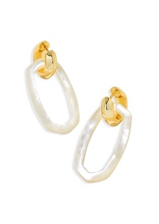 Kendra Scott Danielle Mother Of Pearl Link Charm Huggie Hoop Earrings