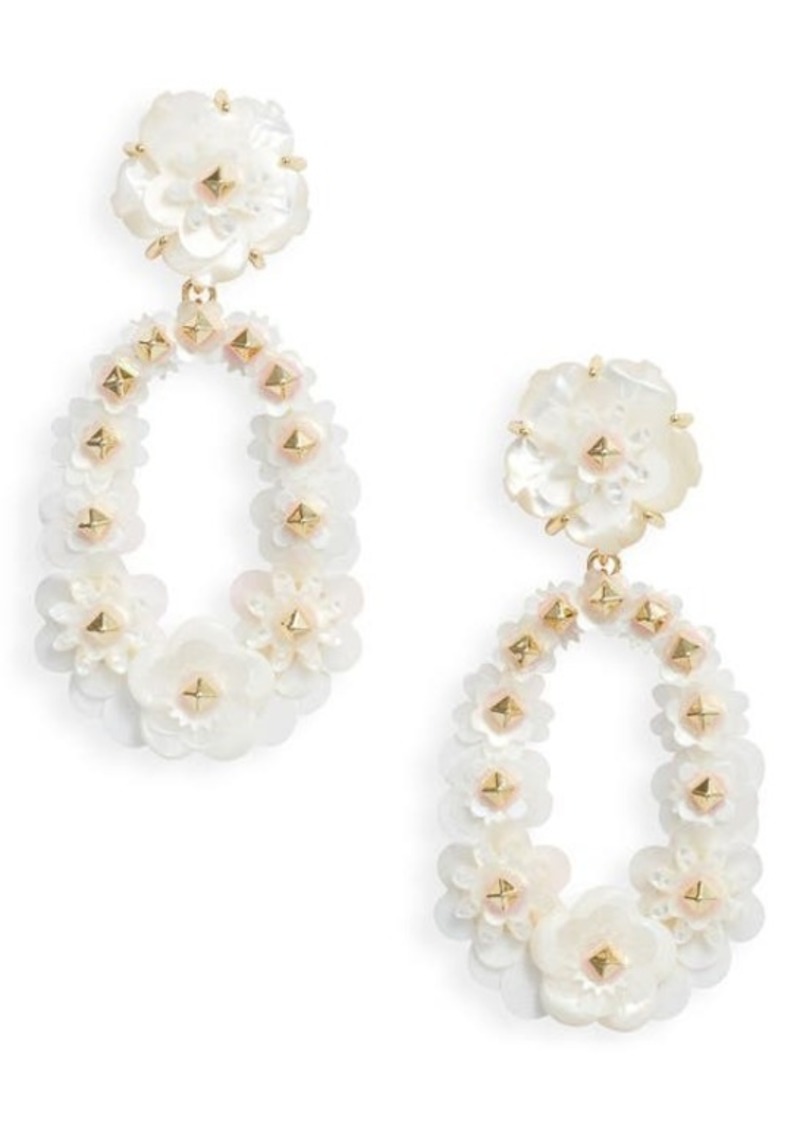 Kendra Scott Deliah Floral Sequin Drop Earrings