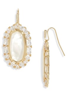 Kendra Scott Elle Crystal Frame Mother-of-Pearl Drop Earrings