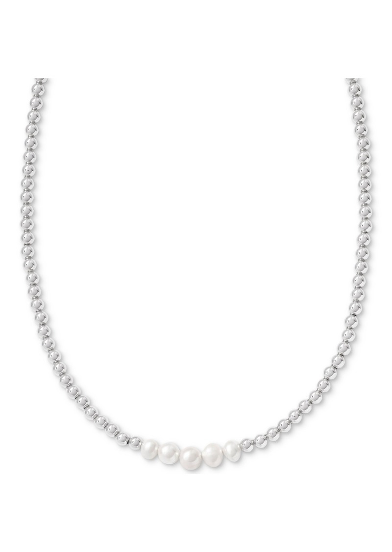 "Kendra Scott Eve Silver-Tone Beaded Strand Necklace, 19"" - Rhod White"