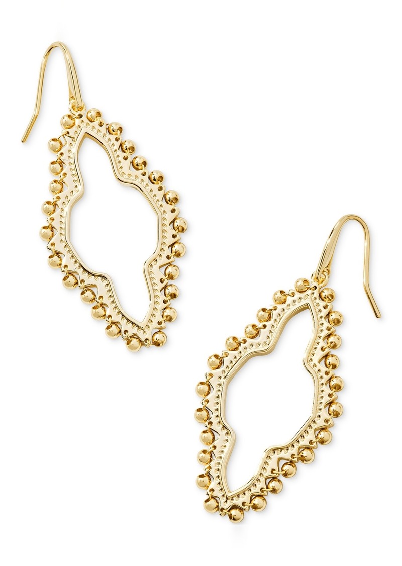 Kendra Scott Gold-Tone Beaded Open Frame Drop Earrings - Gold Metal