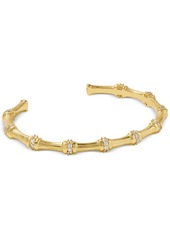 Kendra Scott Gold-Tone Maura Bamboo Crystal Cuff Bracelet - Gold White