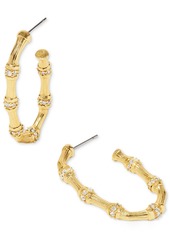 "Kendra Scott Gold-Tone Maura Bamboo-Shaped Medium Hoop Earrings, 1.5"" - Gold White"