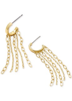 Kendra Scott Gold-Tone Multi Strand Chain Dangle Hoop Earrings - Gold Metal