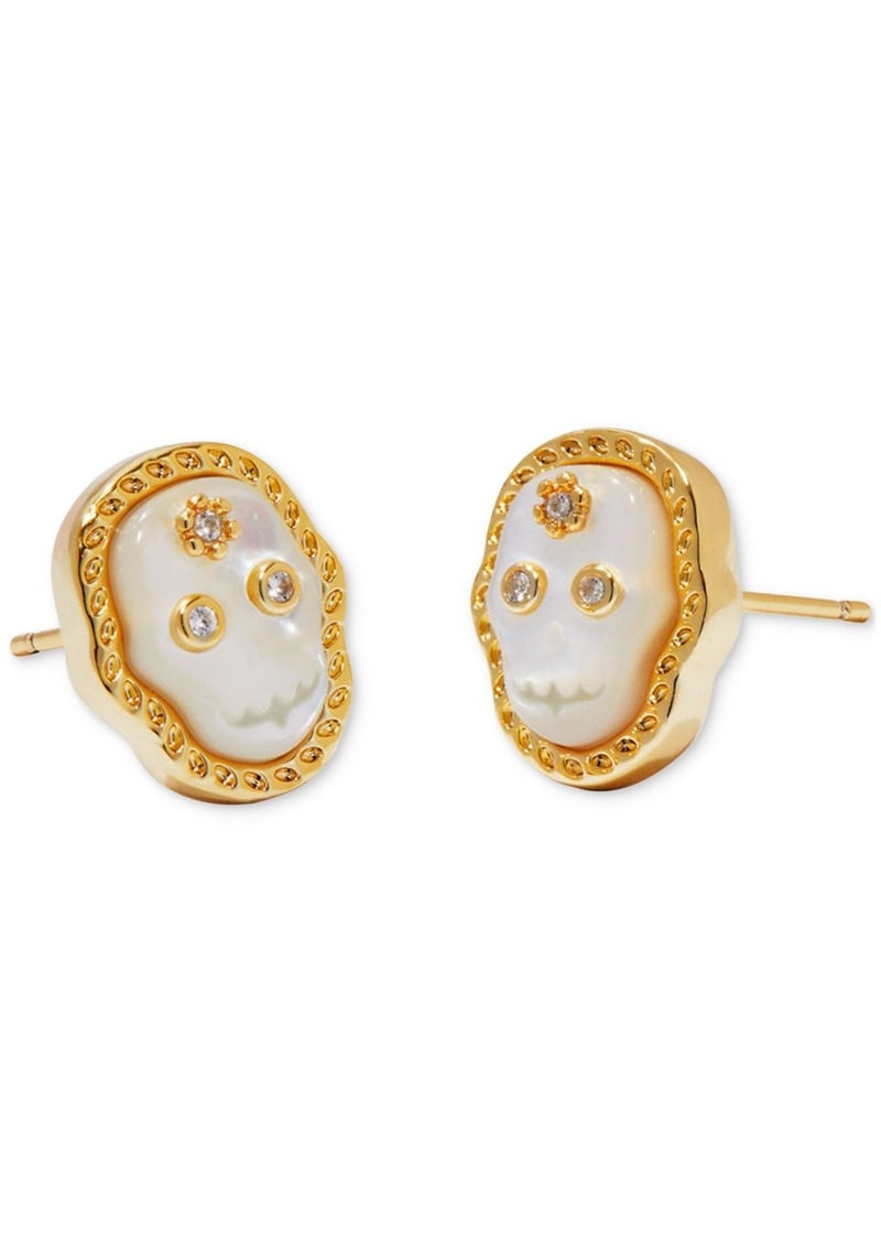 Kendra Scott Gold-Tone White Skeleton Stud Earrings - Gold Ivory