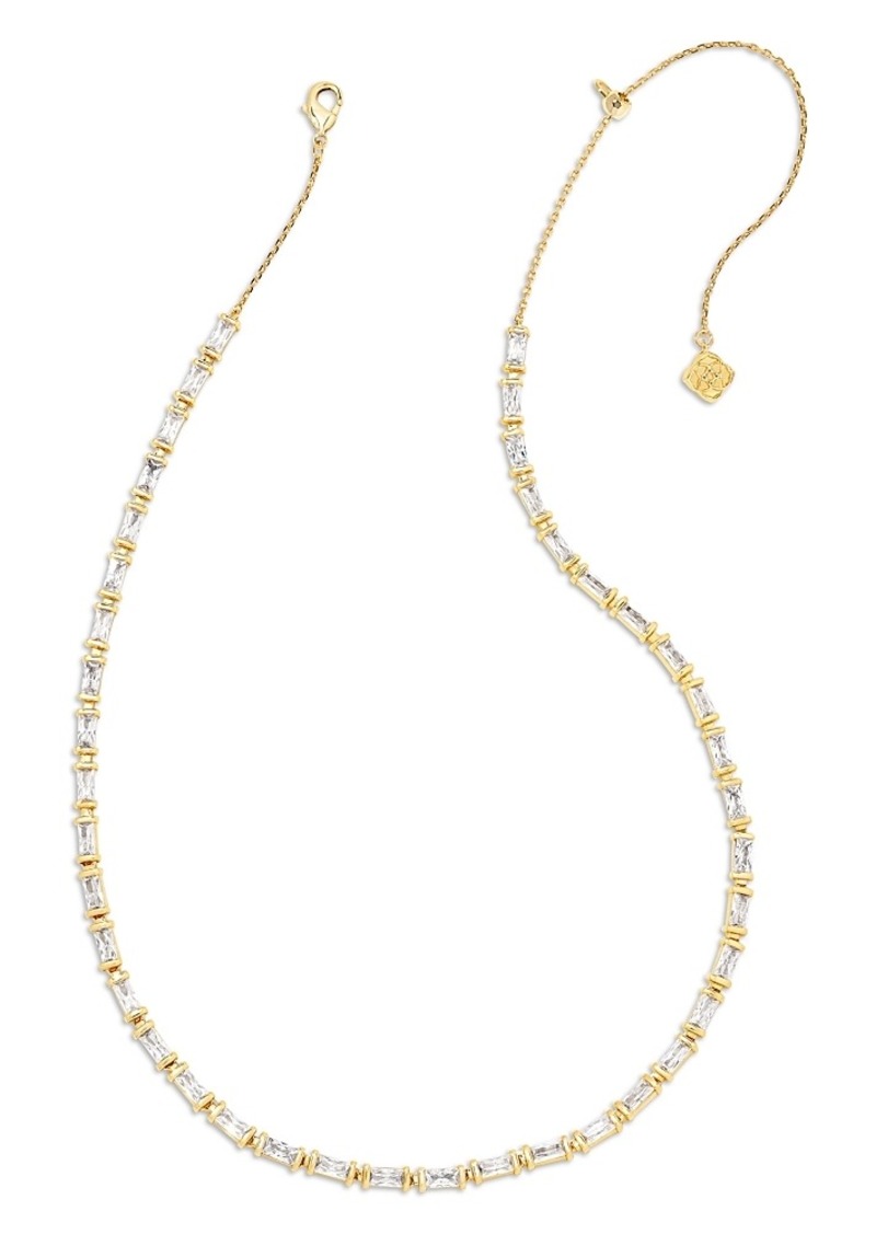 Kendra Scott Juliette Baguette Cubic Zirconia Adjustable Strand Necklace in 14K Gold Plated, 19