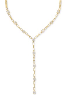 "Kendra Scott Lexi Crystal Lariat Necklace, 19"" - Gold White"