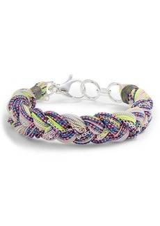 Kendra Scott Masie Braided Cord Bracelet in Bright Silver Lilac Mix at Nordstrom