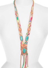 Kendra Scott Masie Braided Statement Necklace in Gold Coral Mix at Nordstrom