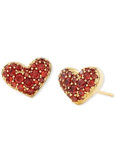 Kendra Scott Pave Crystal Heart-Shaped Stud Earrings - Red Crystal