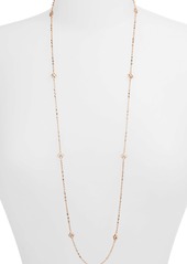 Kendra Scott Rue Long Station Necklace in Rsg/White Cz at Nordstrom
