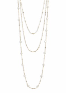 Kendra Scott Scarlet Imitation Pearl Layer Necklace in Gold White Pearl at Nordstrom Rack