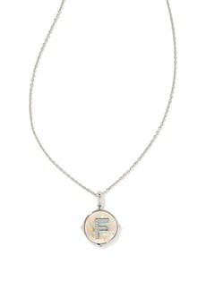 Kendra Scott Letter F Disc Reversable Pendant Necklace In Silver