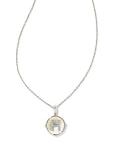 Kendra Scott Letter H Disc Pendant Necklace In Silver