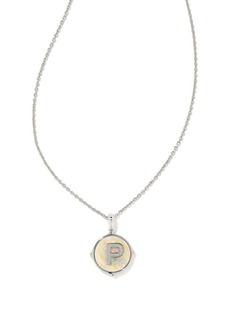 Kendra Scott Letter P Disc Pendant Necklace In Silver