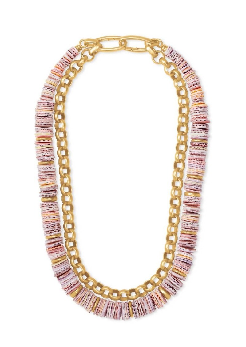 Kendra Scott Lila Multi Strand Necklace In Vintage Gold/pastel Shells