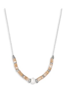 Kendra Scott Lila Rhodium-Plated, Mother of Pearl & 6-11MM Baroque Cultured Freshwater Pearl Necklace