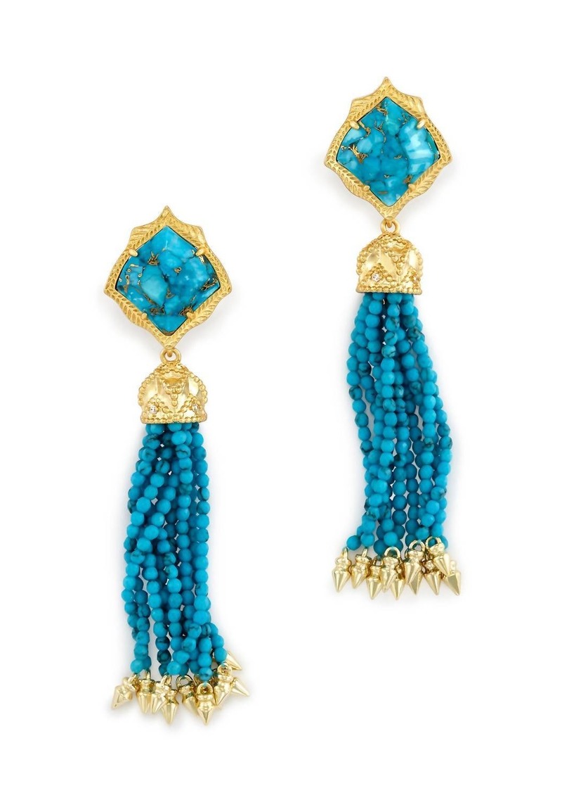 Kendra Scott Misha Earrings In Gold Plate/bronze Veined Turquoise