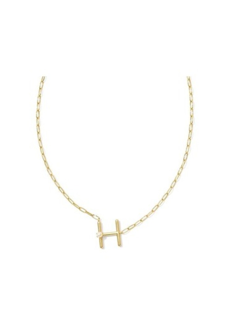 Kendra Scott Pearl Letter H Short Pendant Necklace