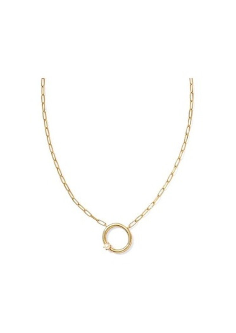 Kendra Scott Pearl Letter O Short Pendant Necklace