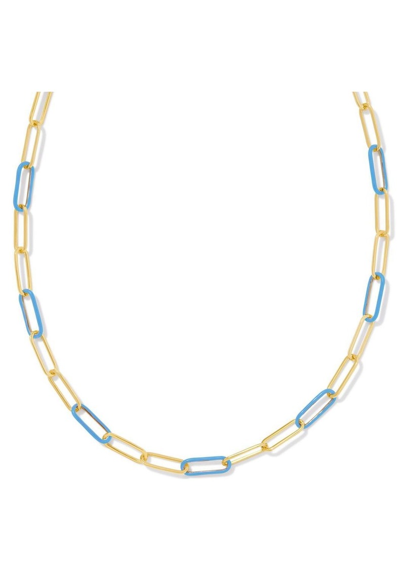 Kendra Scott Women's Ainsley Convertible Chain Necklace In Gold/light Blue Enamel