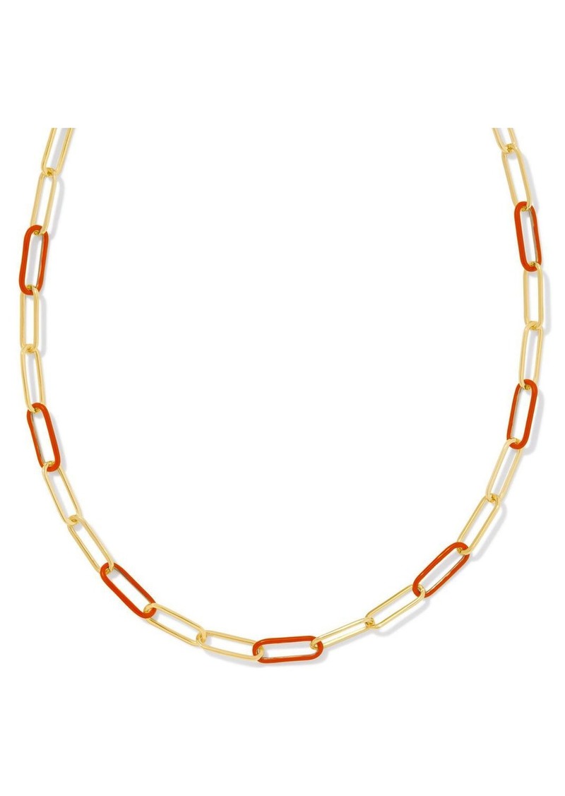 Kendra Scott Women's Ainsley Convertible Chain Necklace In Gold/orange Enamel