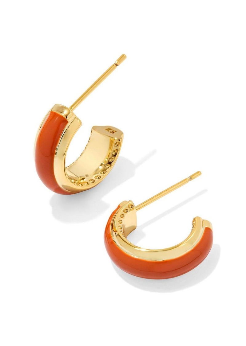 Kendra Scott Women's Ainsley Huggie Earrings In Gold/orange Enamel