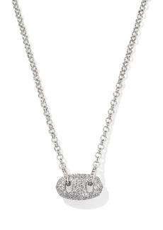 Kendra Scott Women's Bailey Pave Short Pendant Necklace In Silver-White Crystal