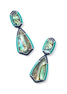 Kendra Scott Women's Camry Enamel Frame Statement Earrings In Rhodium/abalone