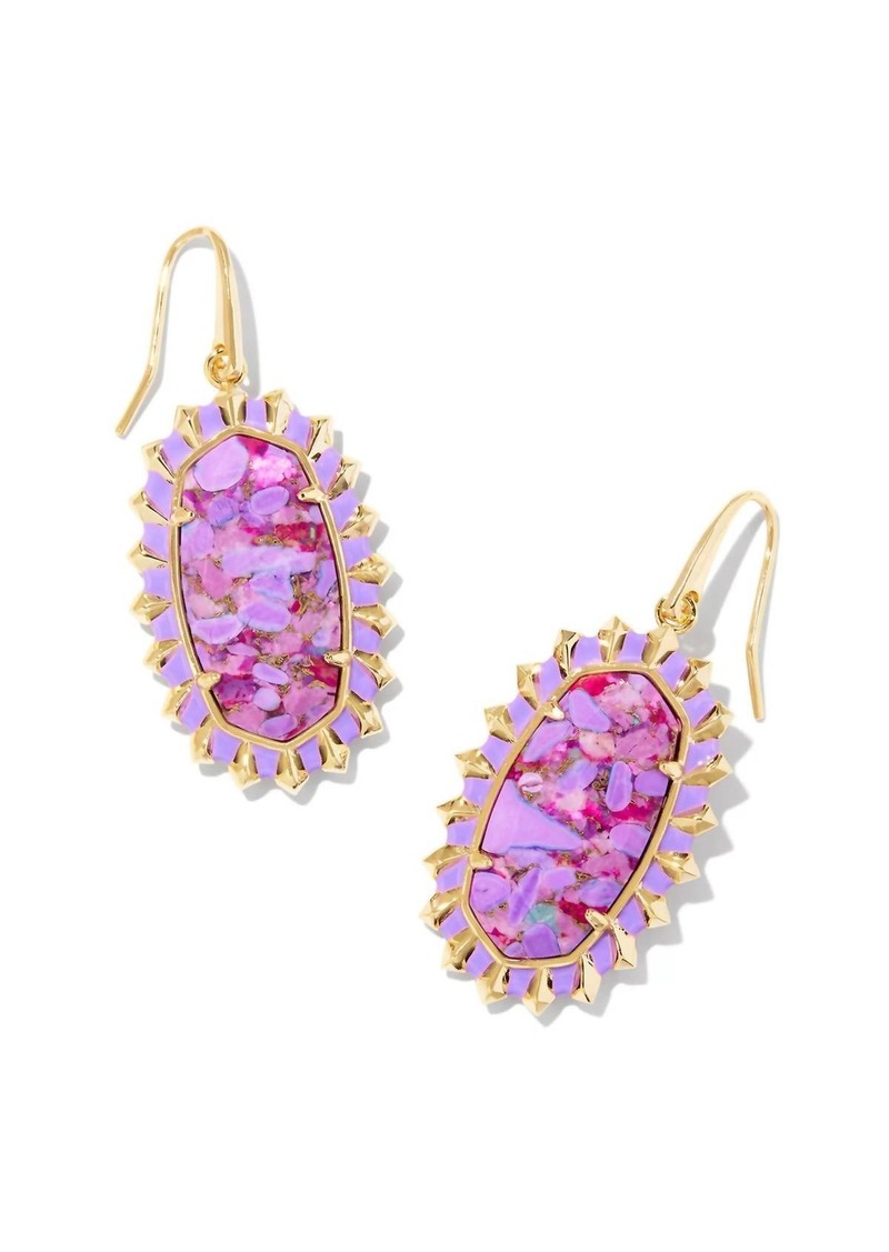 Kendra Scott Women's Dani Color Burst Frame Earrings In Bronze Veined Violet Magnesite