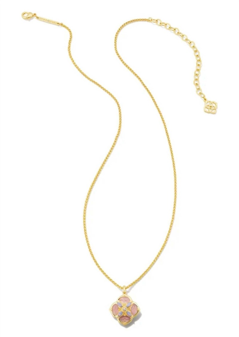 Kendra Scott Women's Dira Stone Short Pendant Necklace In Gold Pink Mix