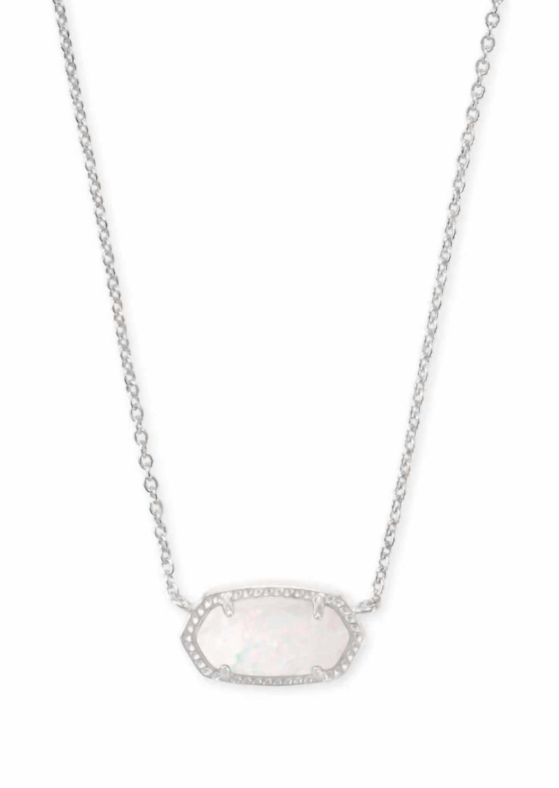 Kendra Scott Women's Elisa Short Pendant Necklace In Rhodium White Opal