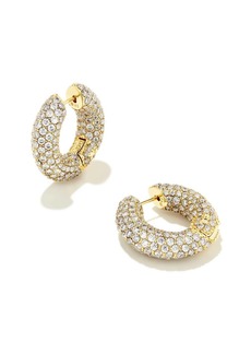 Kendra Scott Women's Mikki Gold Pave Hoop Earrings In White