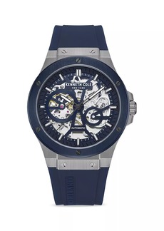 Kenneth Cole Automatic Stainless Steel & Silicone Skeleton Watch/43MM