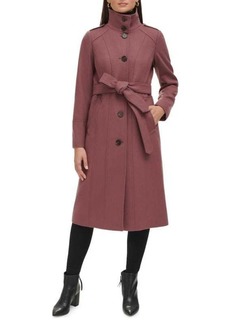 Kenneth Cole Belted Wool Blend Military Coat
