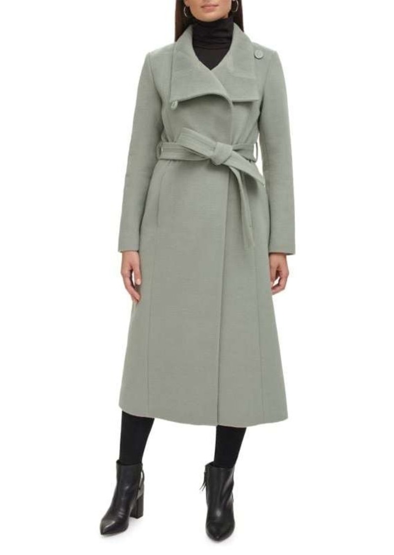 Kenneth Cole Belted Wool Blend Wrap Coat