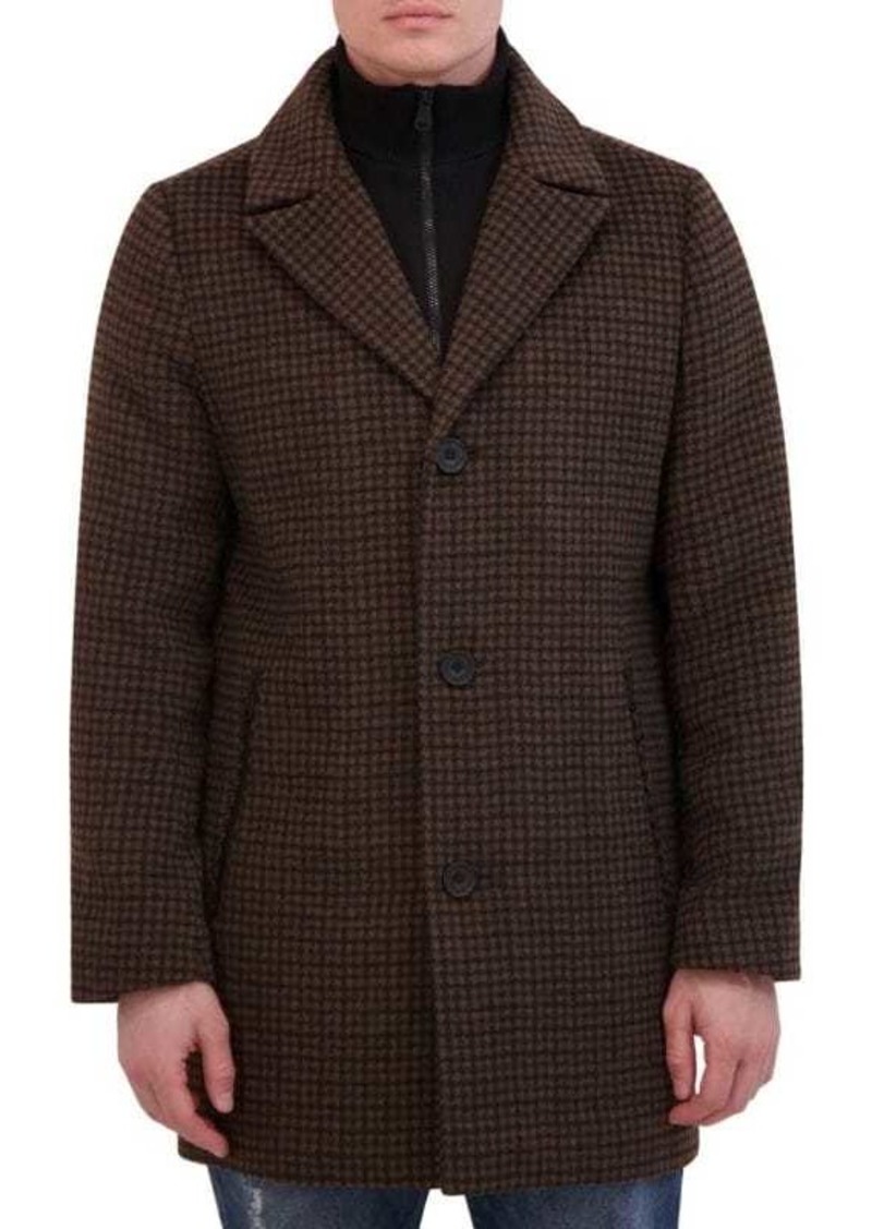 Kenneth Cole Brushed Houndstooth Coat