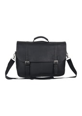 Kenneth Cole Double Gusset Flapover Colombian Leather Laptop Bag