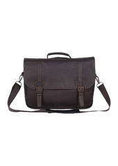 Kenneth Cole Double Gusset Flapover Colombian Leather Laptop Bag