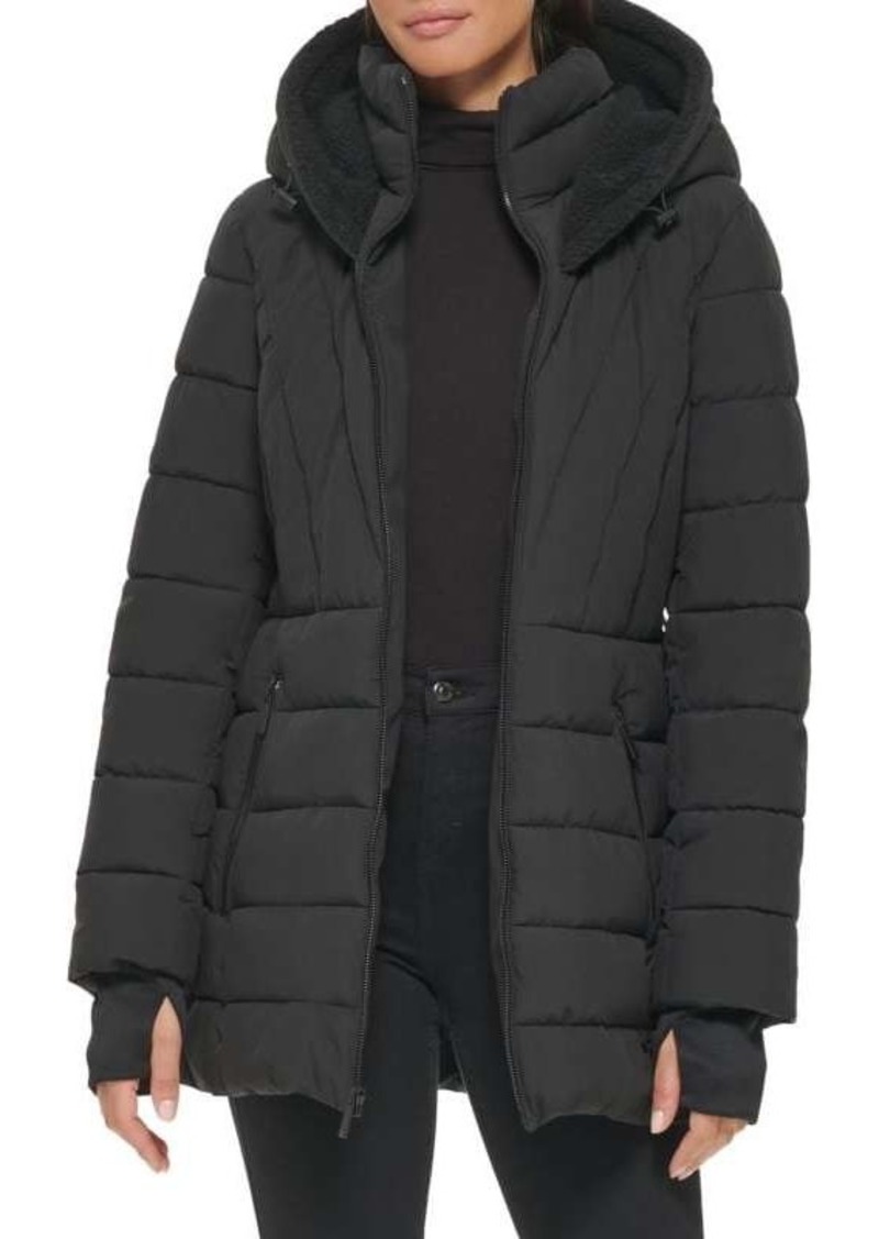 Kenneth Cole Faux Fur Lined Hood Puffer Jacket
