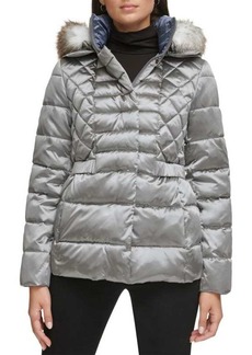 Kenneth Cole Faux Fur Puffer Jacket