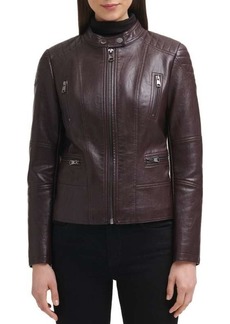Kenneth Cole Faux Leather Moto Jacket
