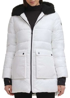 Kenneth Cole Faux Sherpa Lined Puffer Jacket