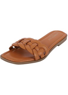 Kenneth Cole Faye Womens Leather Braided Slide Sandals
