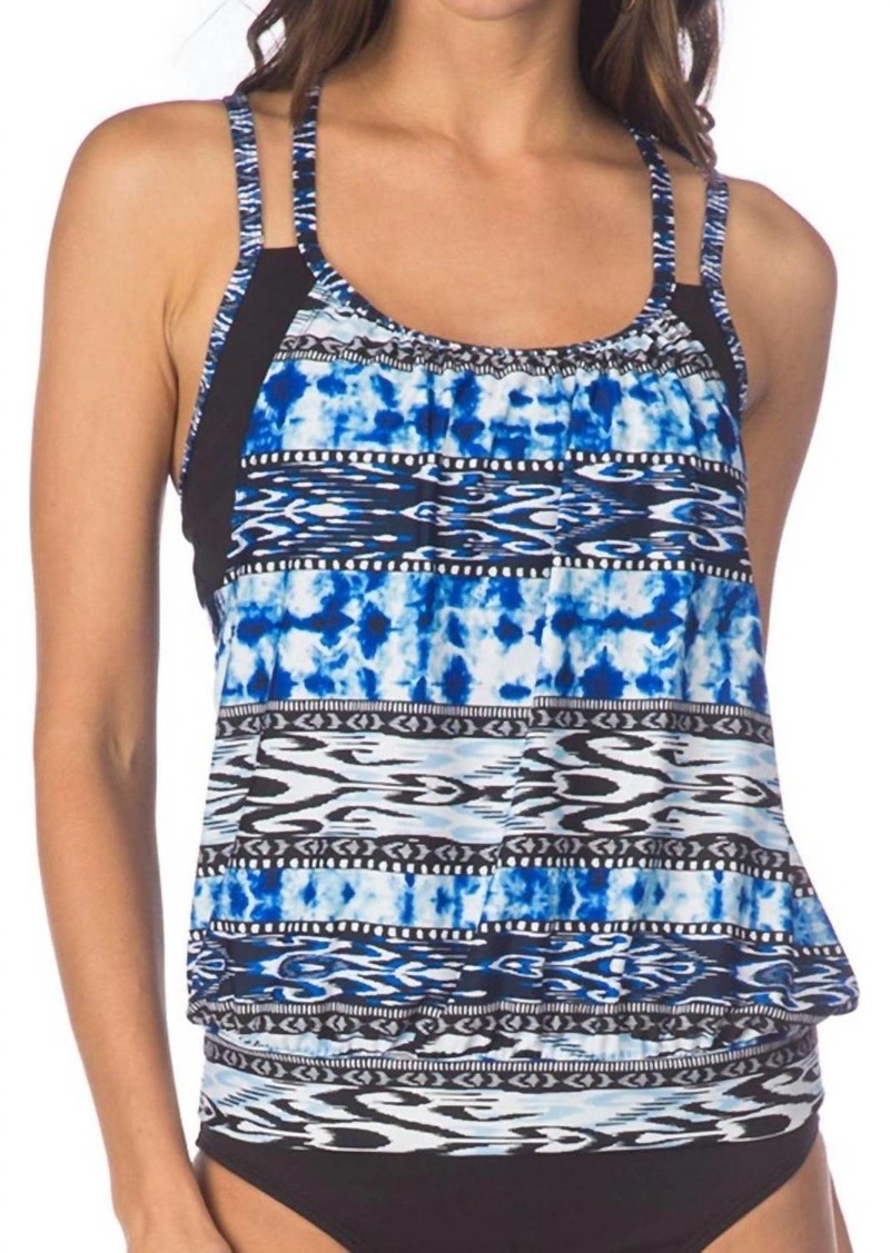 Kenneth Cole Go Girl Layered Tankini Top In Indigo